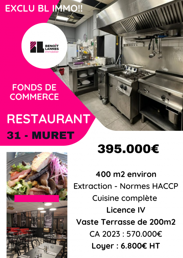 Vente Immobilier Professionnel Fonds de commerce Muret 31600