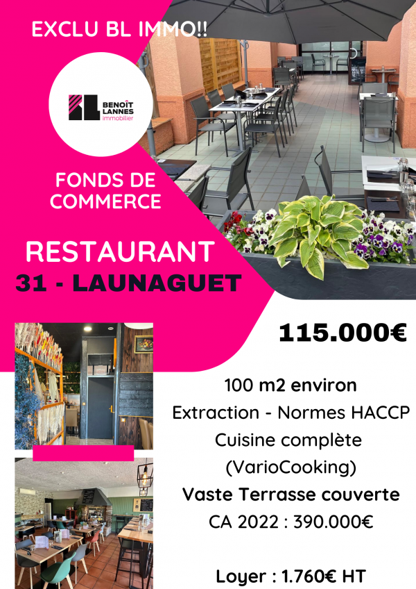 Vente Immobilier Professionnel Fonds de commerce Launaguet 31140