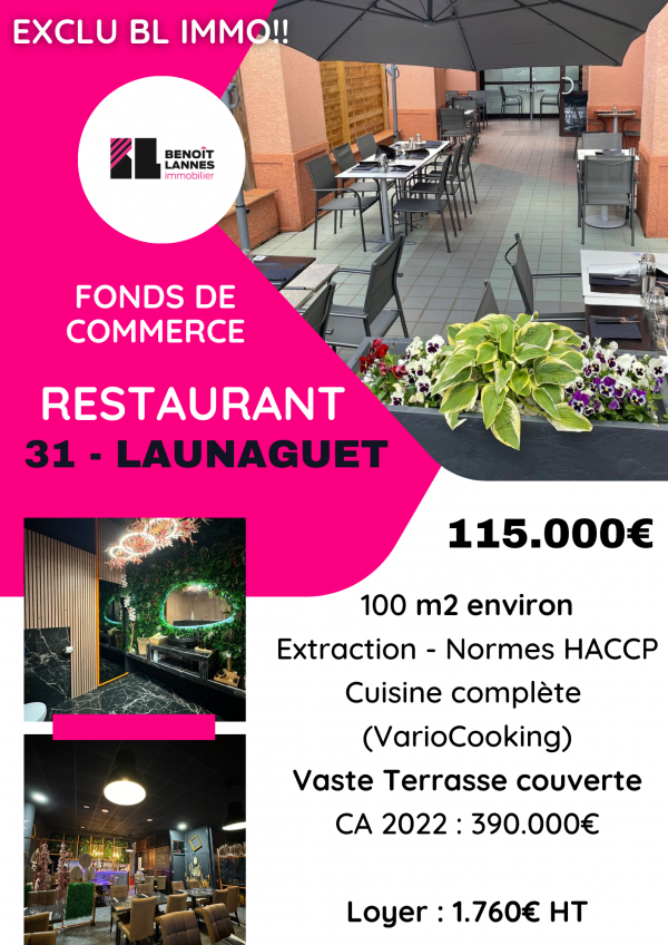 Vente Immobilier Professionnel Fonds de commerce Launaguet 31140