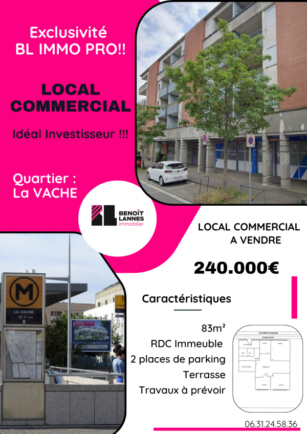 Vente Immobilier Professionnel Murs commerciaux Toulouse 31200